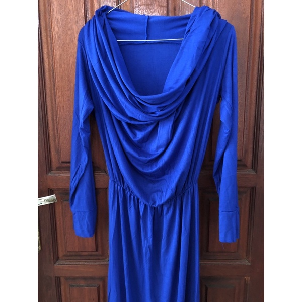 PRELOVED NEW GAMIS RAYON BIRU ELEKTRIK LEBARAN