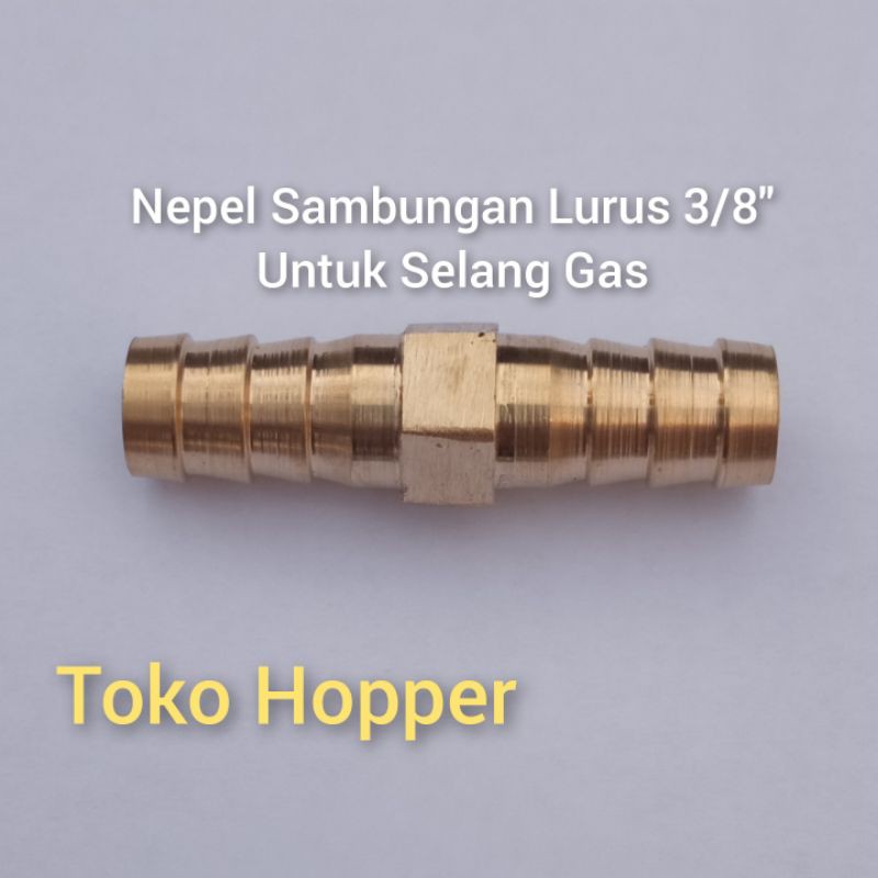 Nepel Sambungan Lurus 3/8" untuk Selang Gas