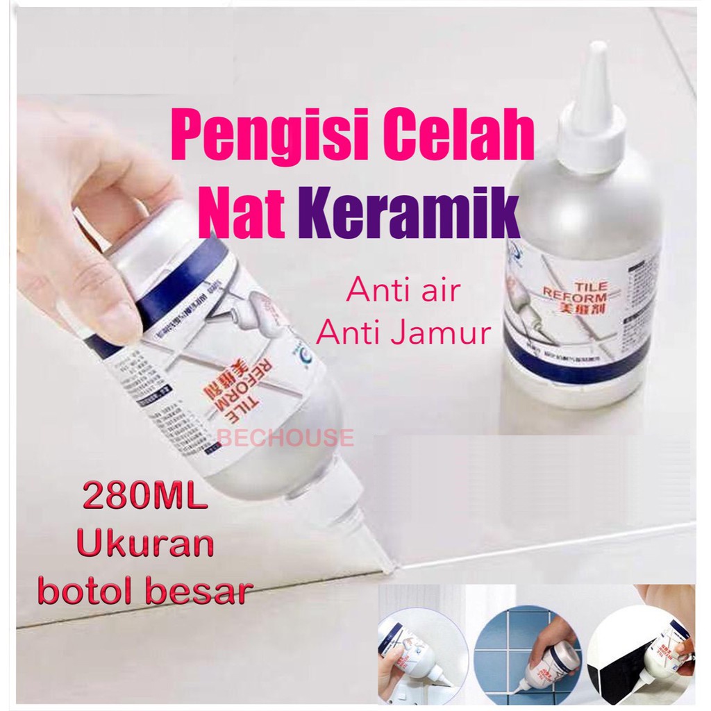 TILE REFORM WATERPROOF PENGISI CELAH NAT KERAMIK UBIN ANTI JAMUR PUTIH