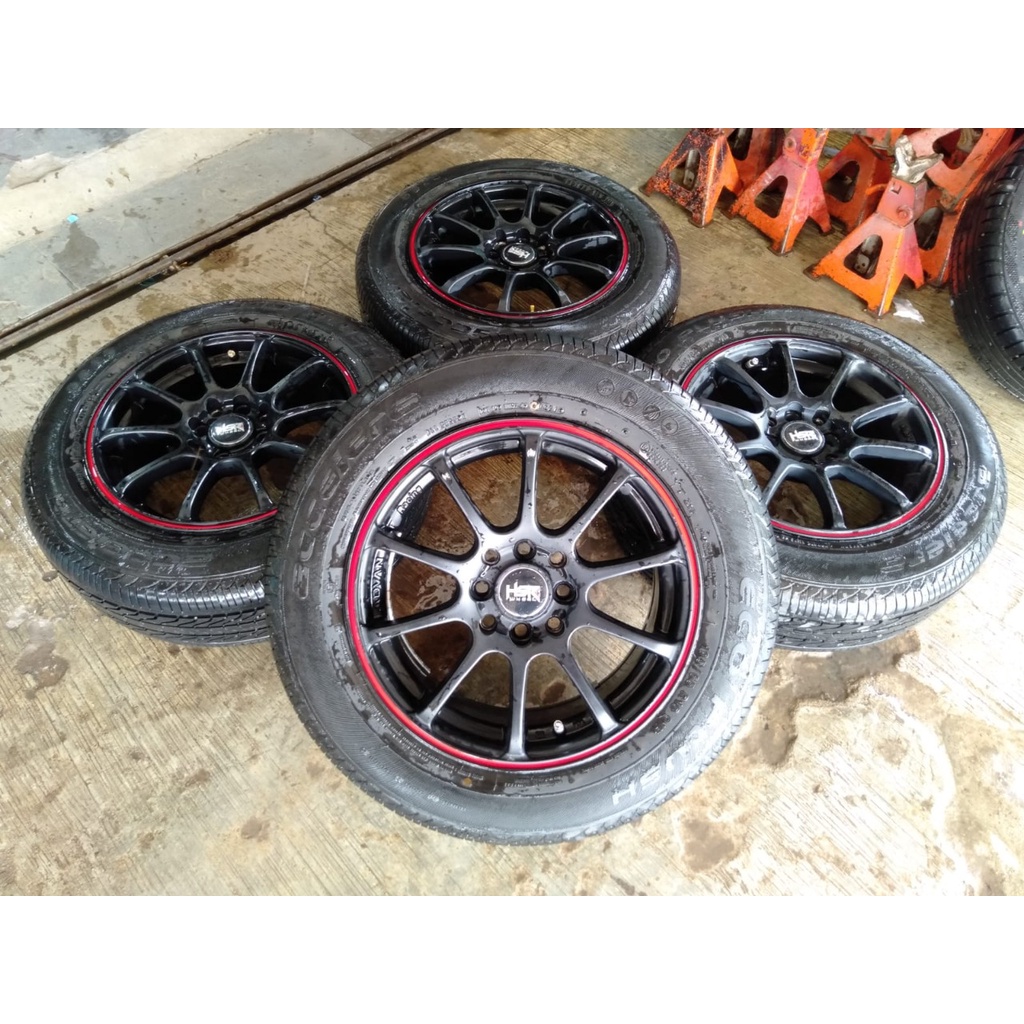 PELEK MOBIL SEKEN HSR MISAKI RING 15 LEBAR 7 PCD 4X100 4X114 + BAN ACCELERA  ECO PLUS 195 65 R15