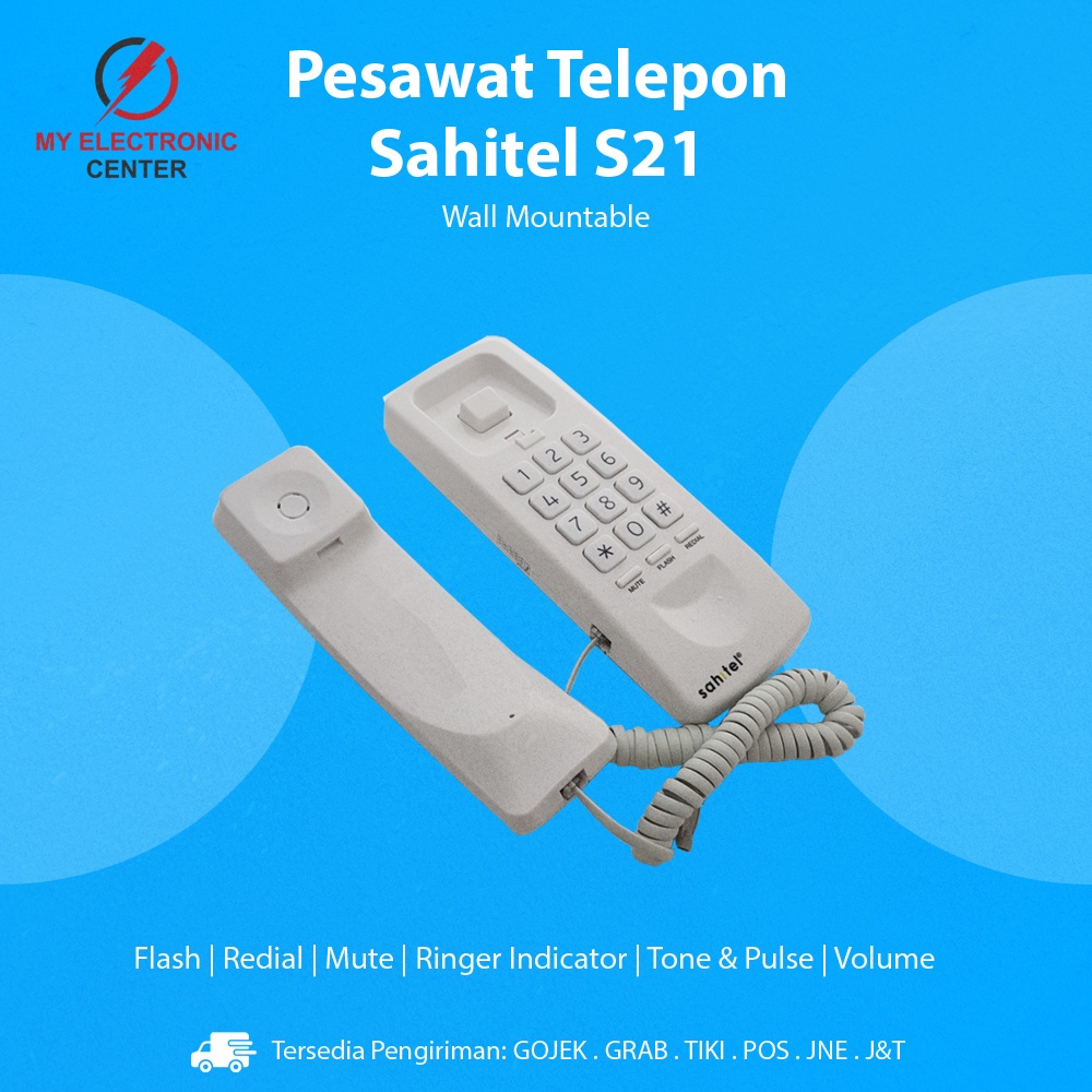 Telepon Kabel Sahitel S21 | Telepon Kantor Rumah - Putih