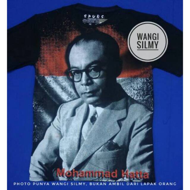 3D T-Shirt Bung Hatta, Kaos Spandek Muhammad Hatta, Kaos 3 Dimensi Soekarno Hatta, Founding Father