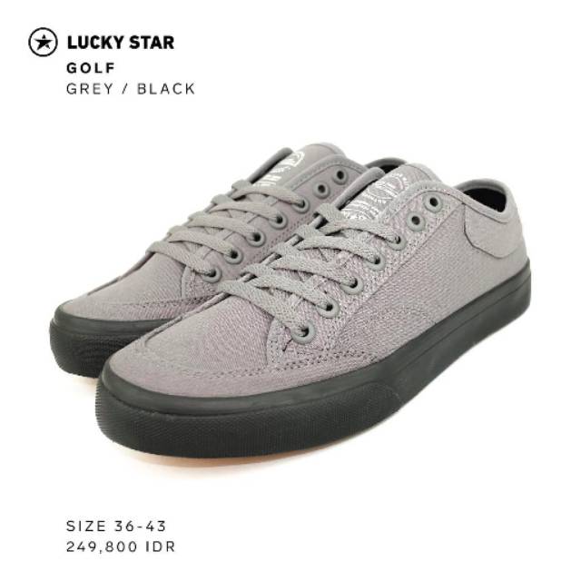 Sepatu Lucky Star Golf Grey/Blk Free Kaos kaki