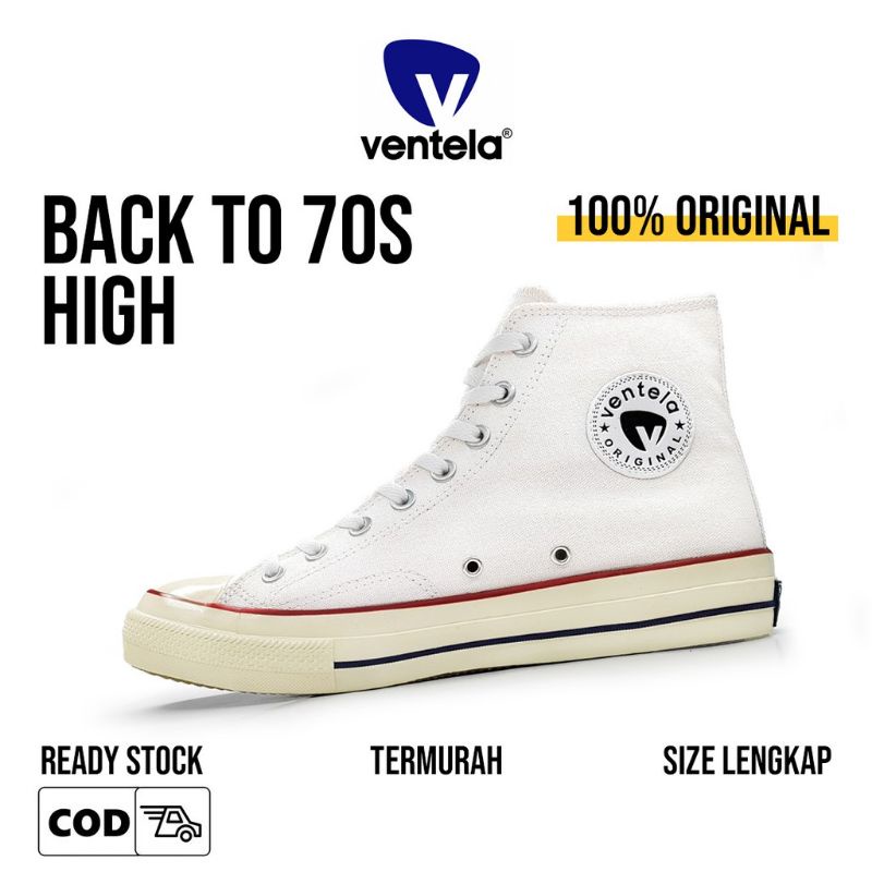 Ventela BTS 70s High White / Ventela BTS 70s White Low Original Sneakers Wanita
