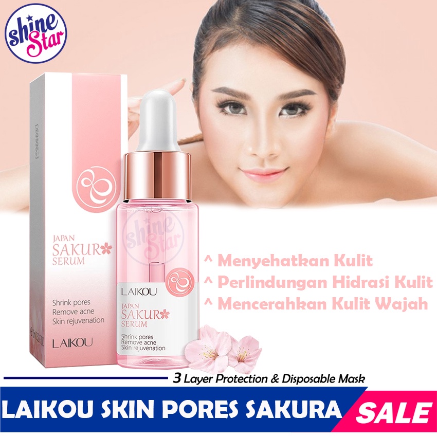 [ COD ] Serum Wajah Laikou Japan Sakura Mengecilkan pori Menghilangkan Jerawat &amp; Meremajakan kulit