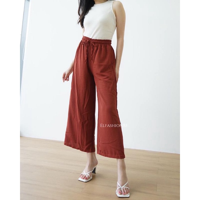 Elfashion • Long Kulot Crinkle | Celana Sella Pants