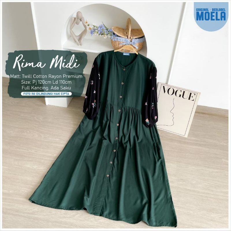 MIDI DRESS KANCING DEPAN BEST SELLER BY MOELA