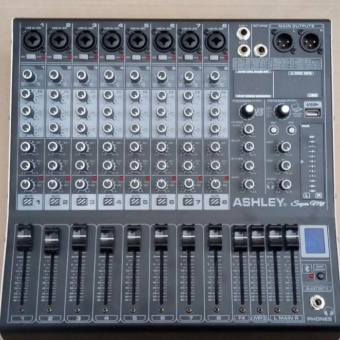 MIXER AUDIO ASHLEY SUPER M8 ORIGINAL MIXER 8 CHANEL BLUETOTH USB PC