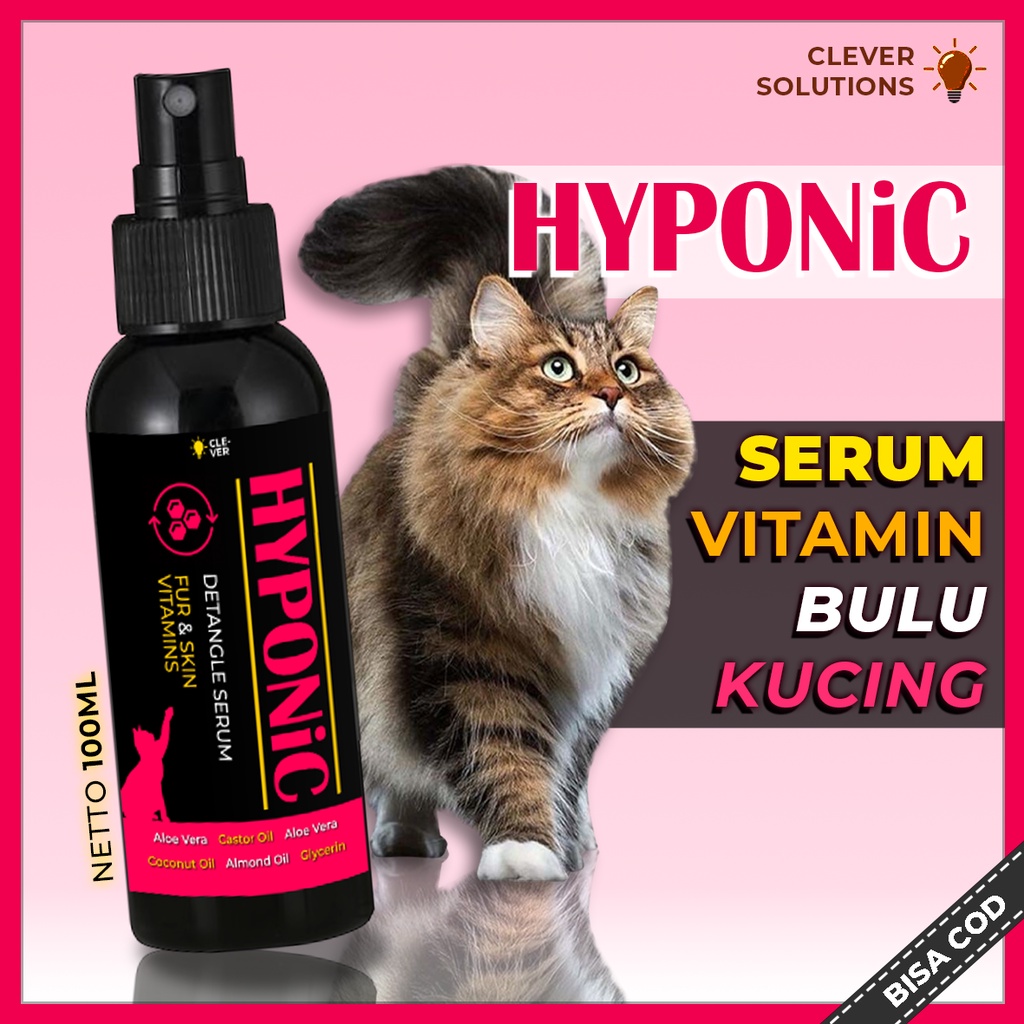 Serum Vitamin Bulu Kucing Spray HYPONIC 100 ML Penumbuh dan Anti Rontok Bulu Kucing Spray Herbal Hai