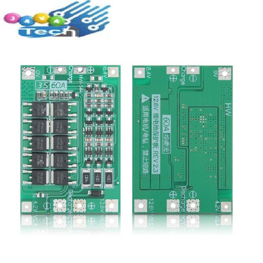 BMS 3S 12V 60A Lithium Battery Protection Board Balance dan Enhance