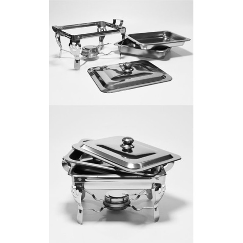 Prasmanan Wadah Saji Stainless Plus Kompor spiritus 3.5 Liter