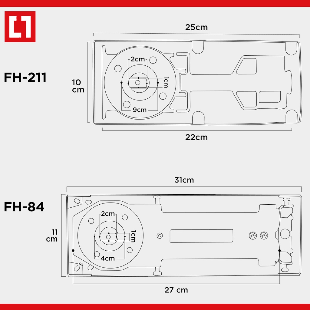 Floor Hinge / Engsel Tanam Pintu Kaca - 84 / 211 - Weldom