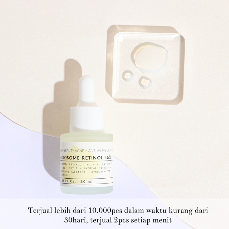 (Pre-Order 15hari kerja) Eiem beauty Acne + Anti Aging Serum, actosome retinol 1.5%
