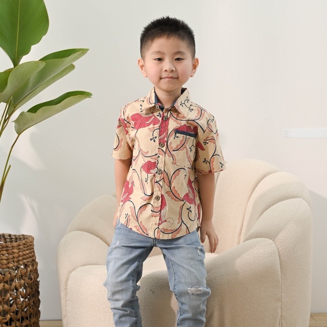 Dress/ Kemeja Batik Anak BON/ Seragam Batik/ Batik Sekolah