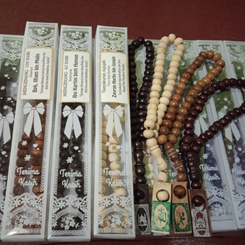 Tasbih Kayu 33 Butir Sovenir Tahlilan 40 Hari 100 Hari, Aqiqah, Pernikahan, Haji Umrah Murah, souven