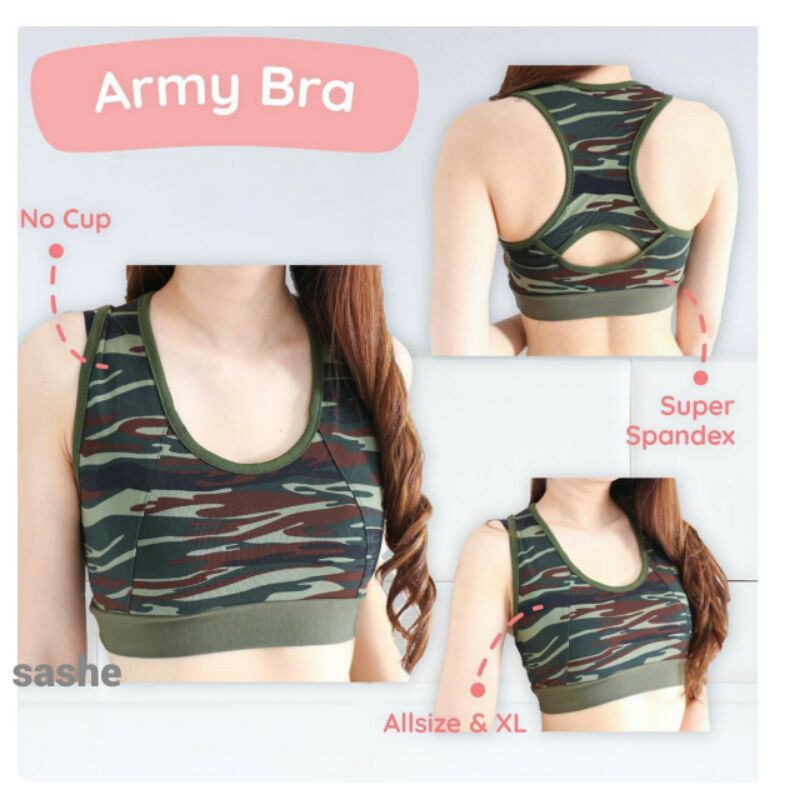 Army Bra Sport Wanita Senam Zumba
