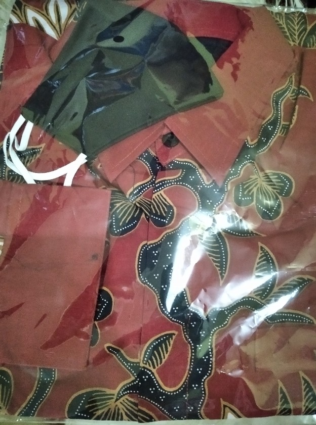 (bisa Cod)ranting Merah Kemeja Batik Pria Lengan Panjang Full Furing Katun Sragenan