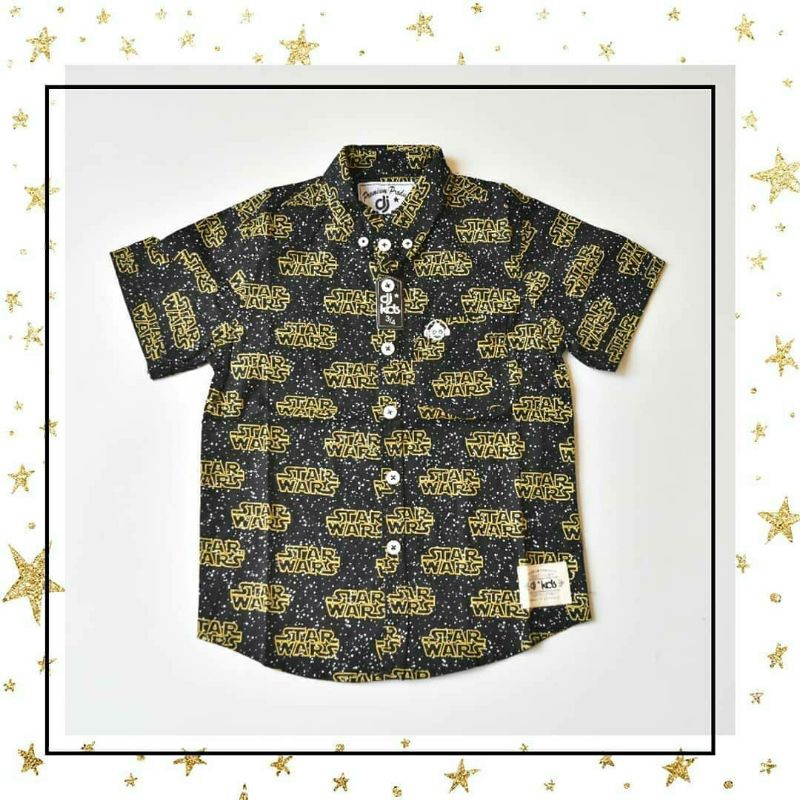 KEMEJA ANAK DJ KIDS MOTIF STARWARS / KEMEJA ANAK LENGAN PENDEK Motif Star wars