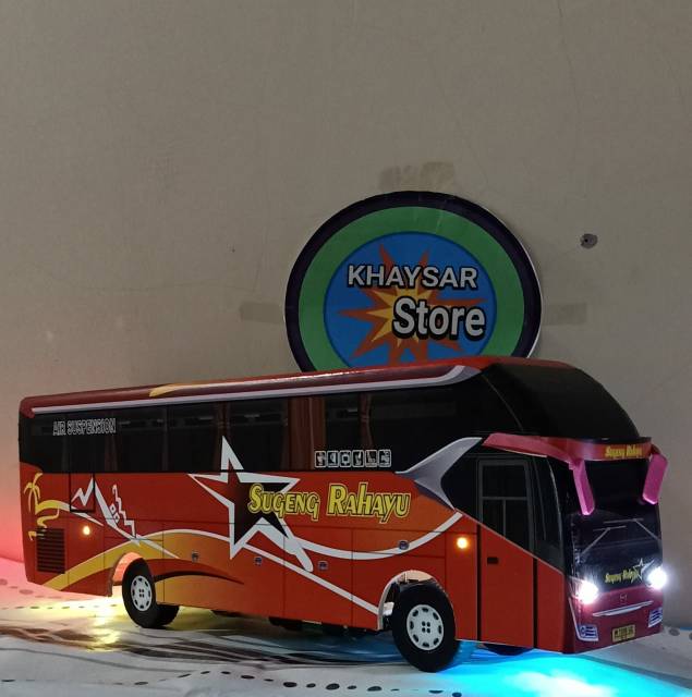 Miniatur bus sugeng rahayu SR2 plus lampu