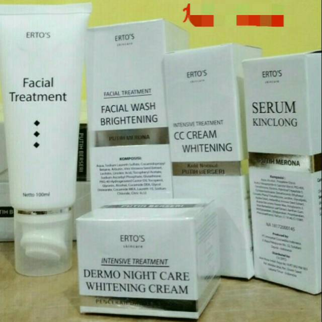 Original 100 Paket Ertos 5 In 1 Paket Glowing Dan Whitening Indonesia