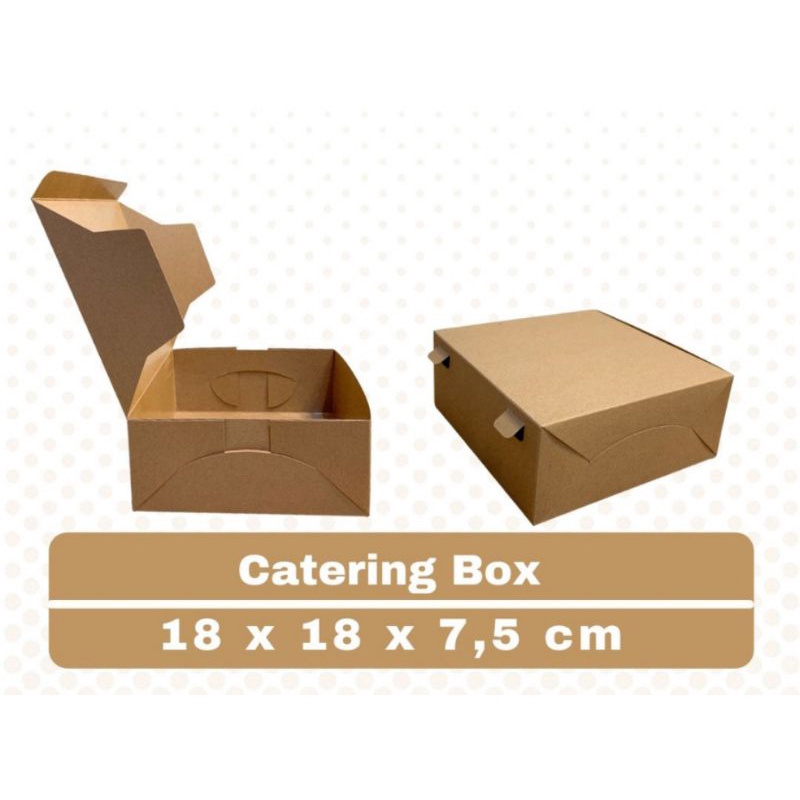 DUS KOTAK NASI R8 18x18 ECERAN KRAFT CRAFT COKLAT PACKING KUE NASI BOX KUAT MURAH BERKAT TAHLIL KATERING CATERING KIRIM