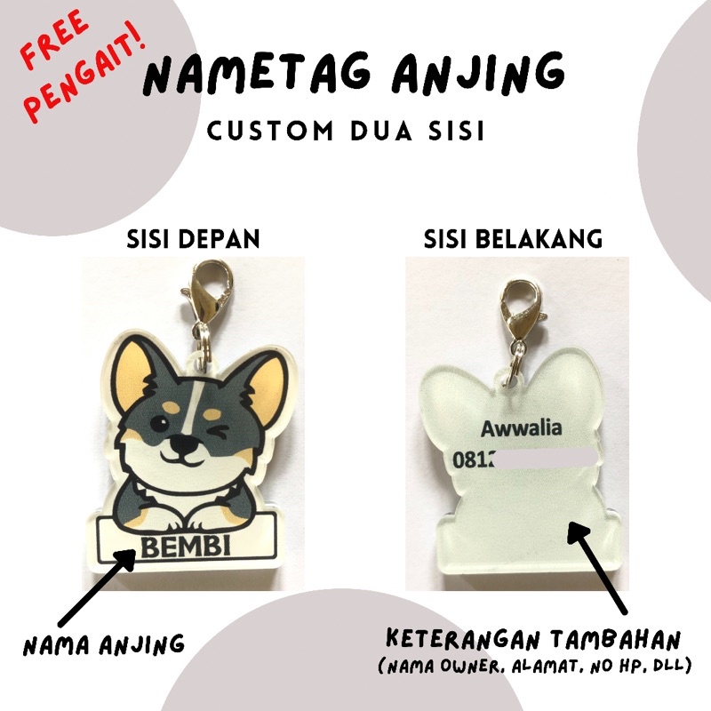 Nametag Liontin Anjing