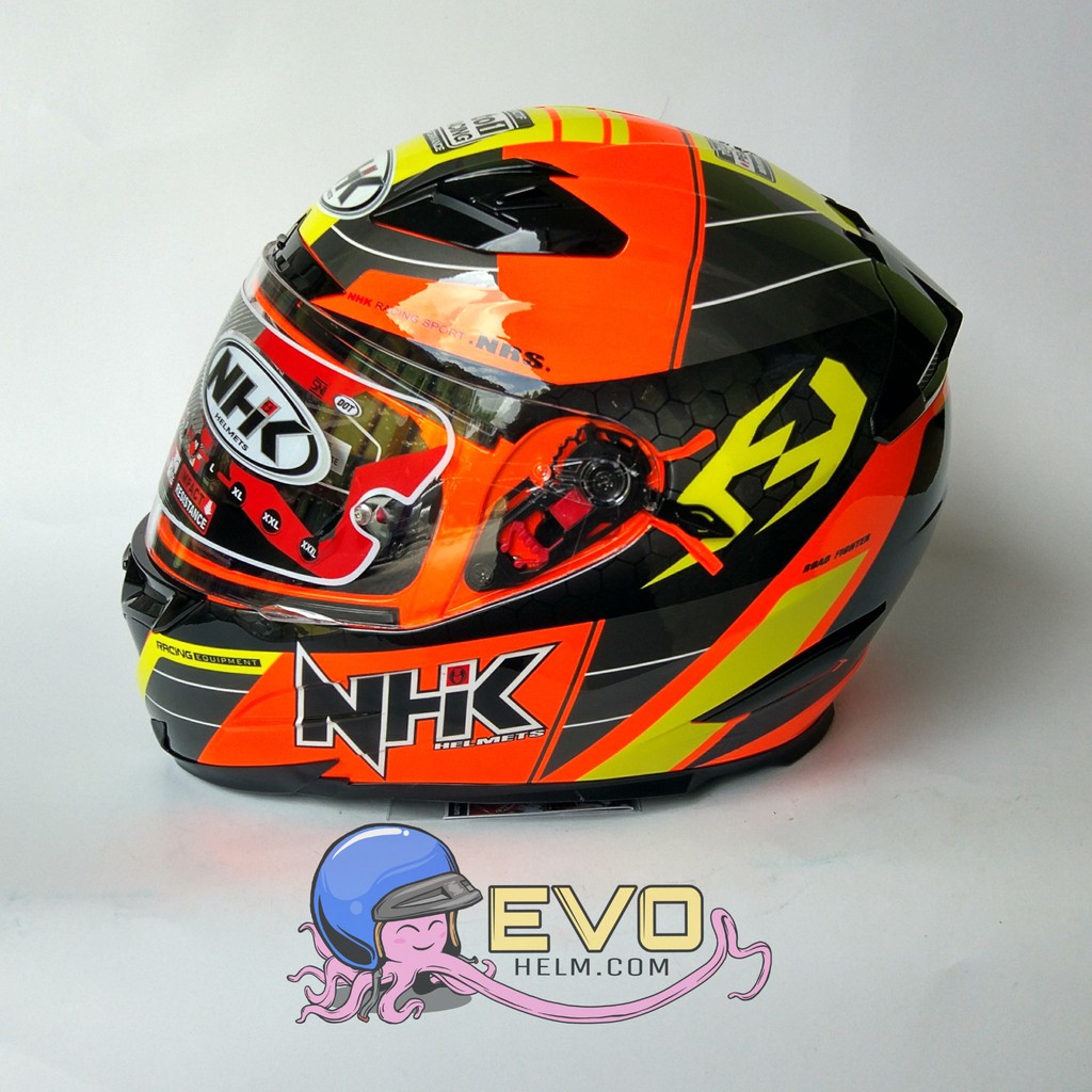 NHK RX9 NAVY ORANGE FLUO NHK SE GRAPHIC ORANGE FLUO - YELLOW ORIGINAL HELM NHK RX9 PAKET GANTENG