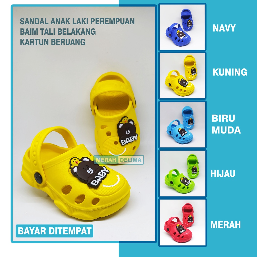 MD 79 - Sandal Baim Anak Laki Perempuan Dulux 355E Beruang / Sandal Anak Baim Model Baru