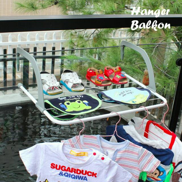 GANTUNGAN JEMURAN MINIMALIS / HANGER BALKON PAGAR APARTEMEN / TEMPAT MENJEMUR BAJU KAOS KAKI