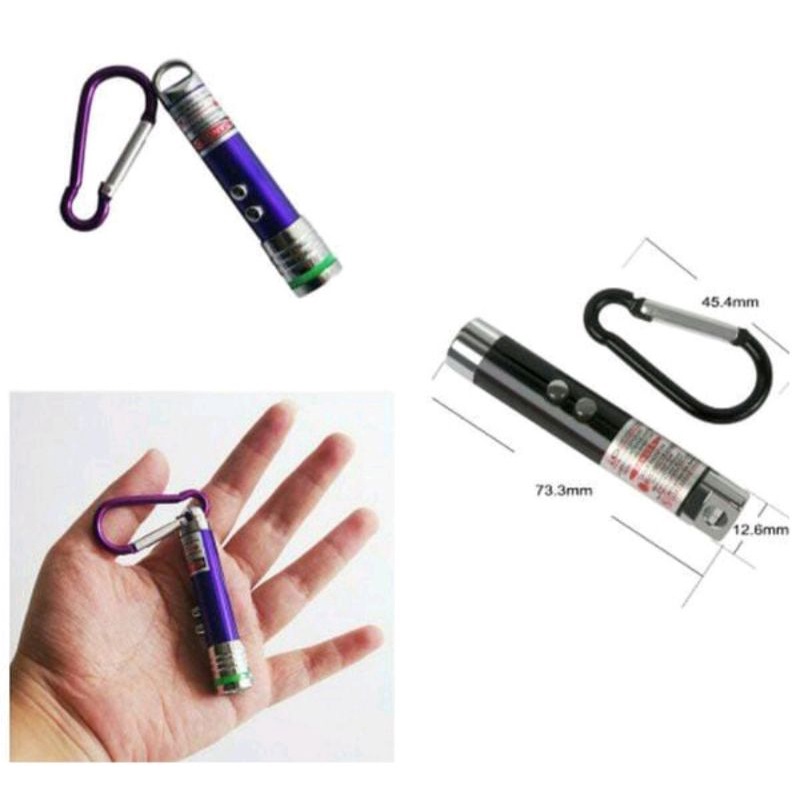 Vinztstore - Green Laser Pointer Senter Laser 3 in 1 Gantungan Kunci Laser Baterai Red Laser Pointer 1mw 650nm Murah