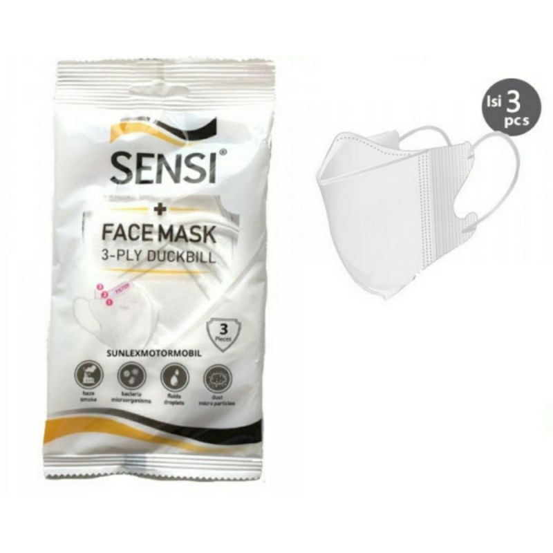 Sensi Masker Duckbill 3ply SACHET Isi 3pcs