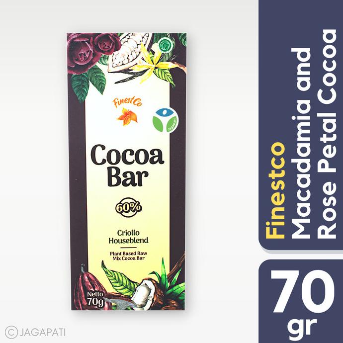 

Finestco - Cocoa Bar Rose Macadamia 70gr - Non GMO - Cemilan Sehat