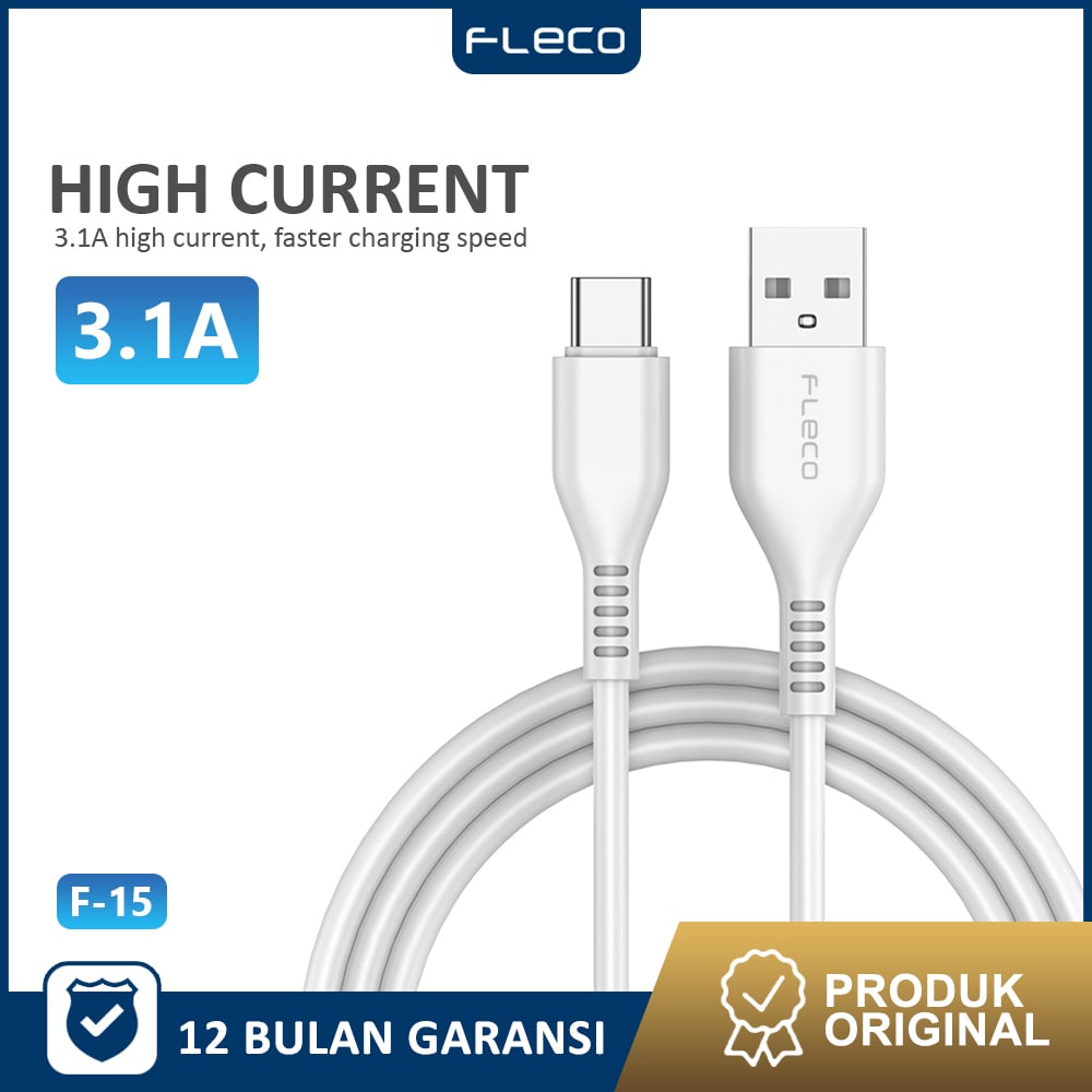 Kabel Data USB Type-C Fast Charging cable Hight Current Speed Up 80%  T-15 FLECO