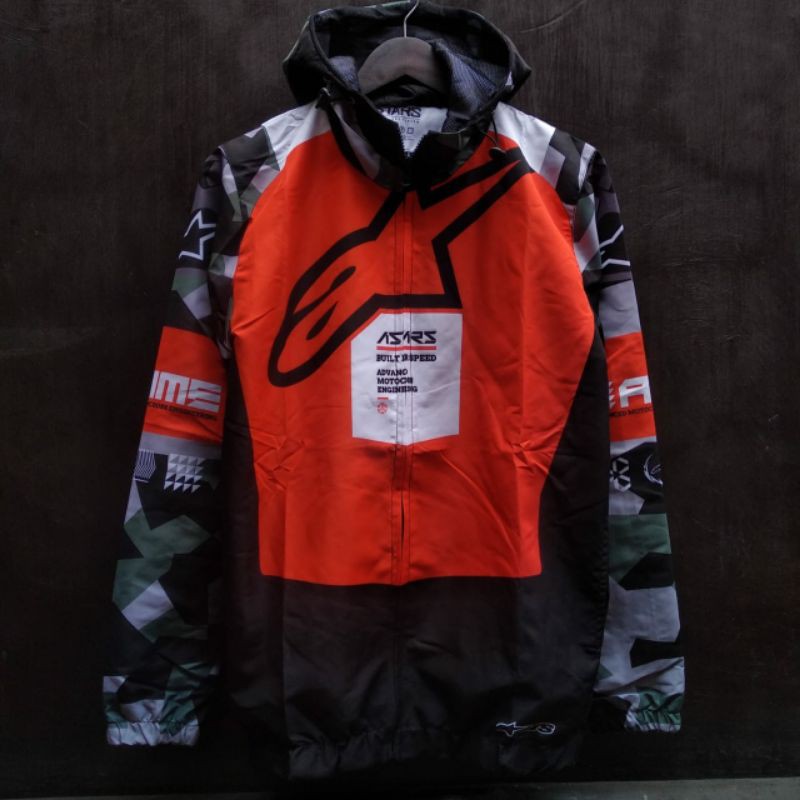 Jaket Running / jaket parasut / jaket Alpinestars / jaket trail cross grastrack balap racing