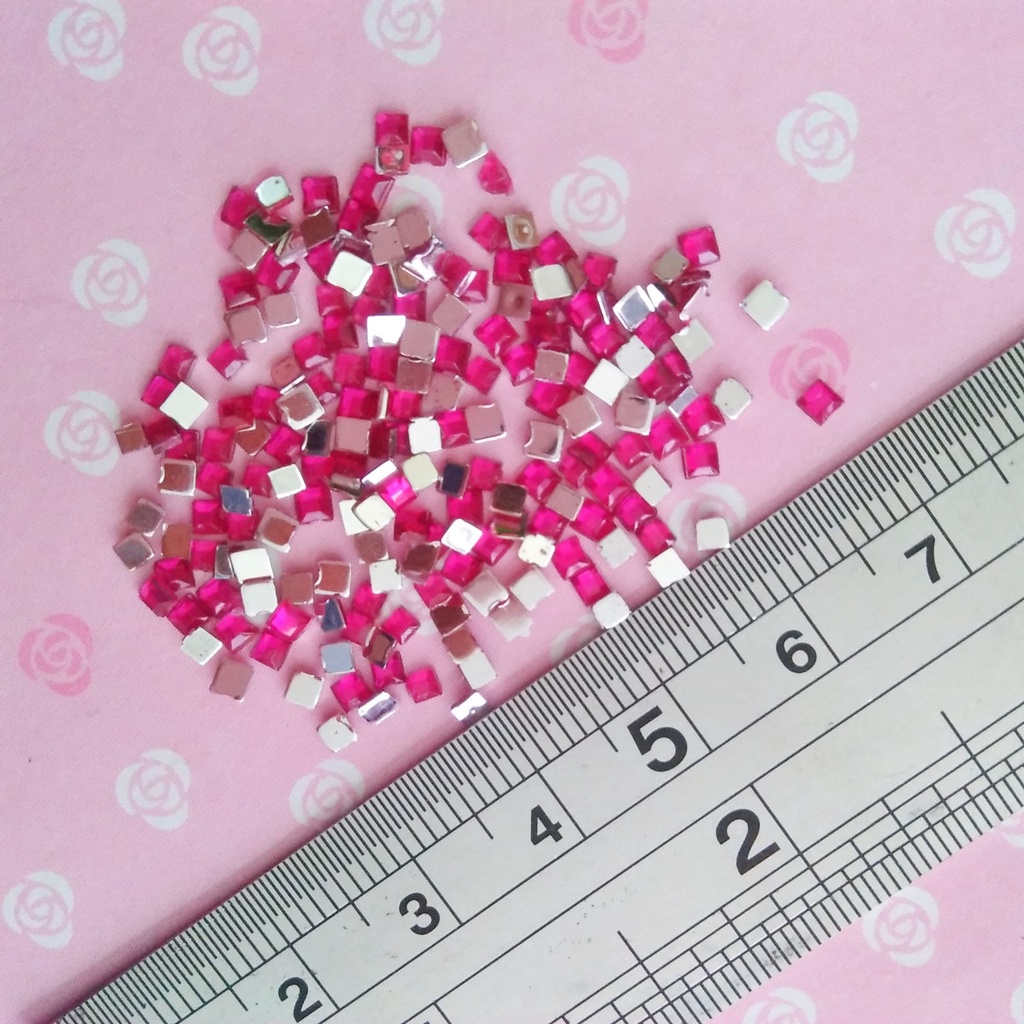 DEKORASI SLIME / CLAY / NAIL ART RHINESTONE SQUARE