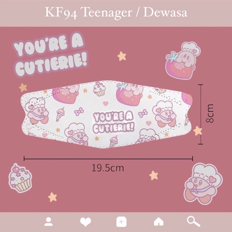 Masker Dewasa Premium KF94 Korea Ecer BFE PFE 98%
