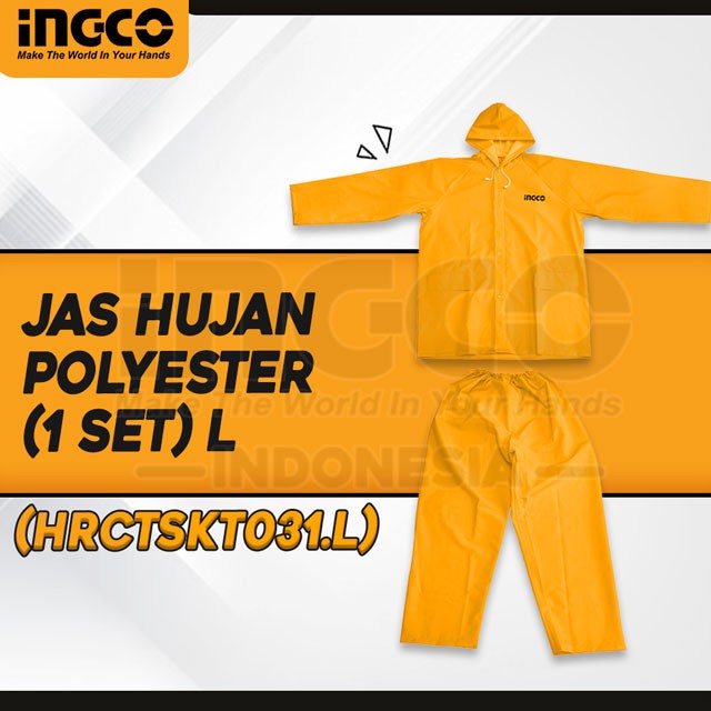 INGCO HRCTSKT031.L Baju Jas Jaket Celana HUJAN RAIN COAT Ukuran L Set