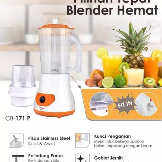 Cosmos CB-171 P. Blender Plastik 1 liter. Baru Bergaransi