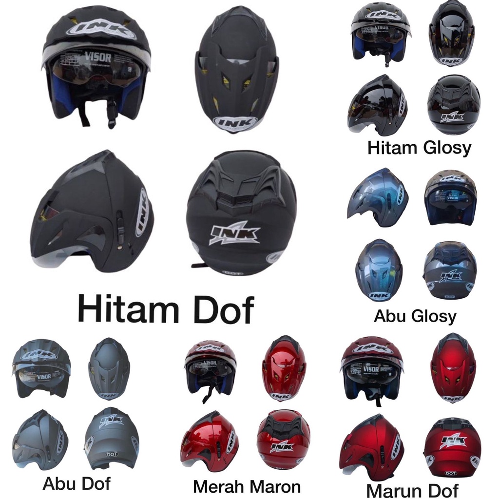 Helm JP8 DOUBLE  VISOR  untuk dewasa FREE PACKING BOX