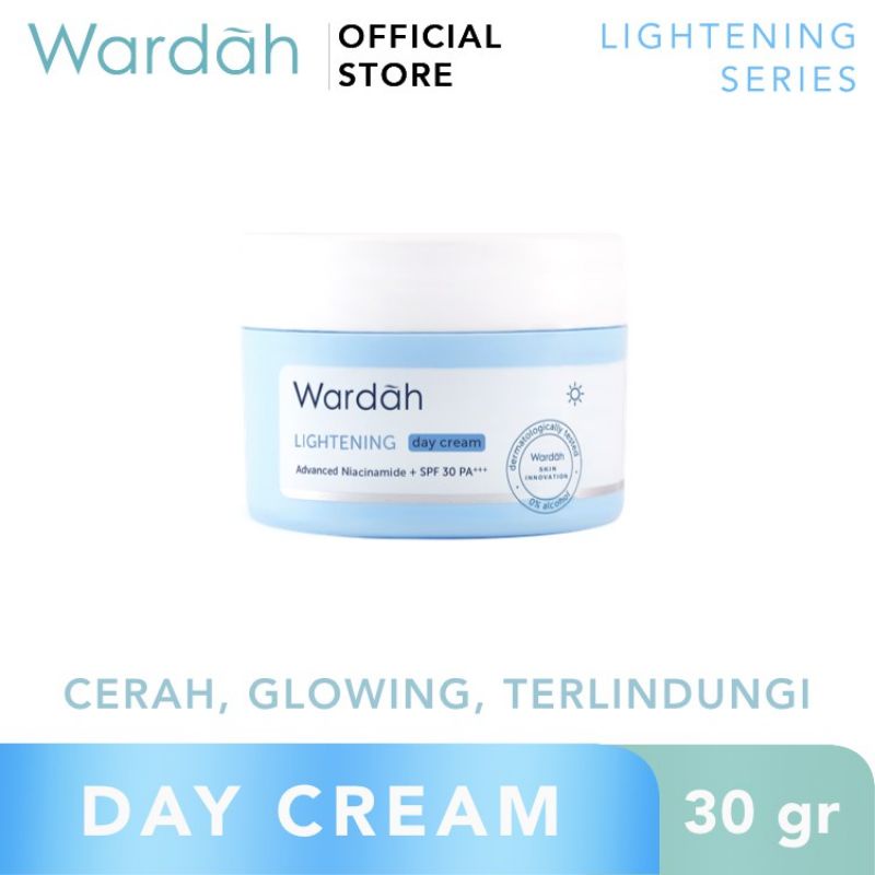 Wardah Lightening Day Cream Advanced Niacinamide 30 g - Pelembab untuk Kulit Cenderung Kering