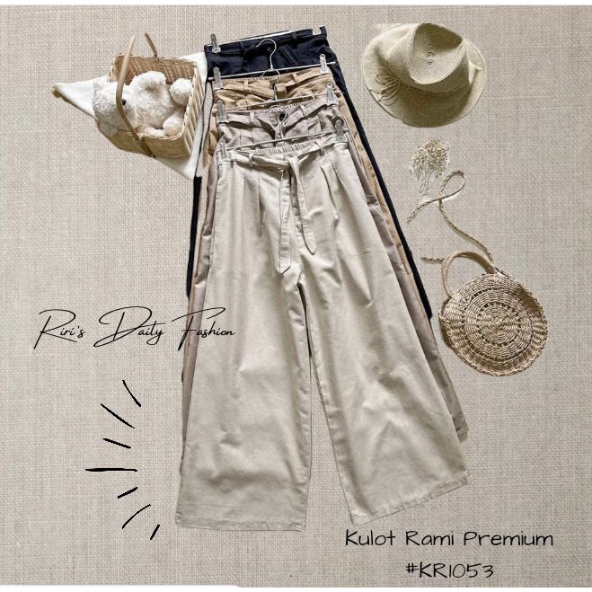 Celana Kulot Wanita/Celana Kulot Terbaru/Celana Kulot Terlaris/Celana Kulot Katun Rami Premium/Celan