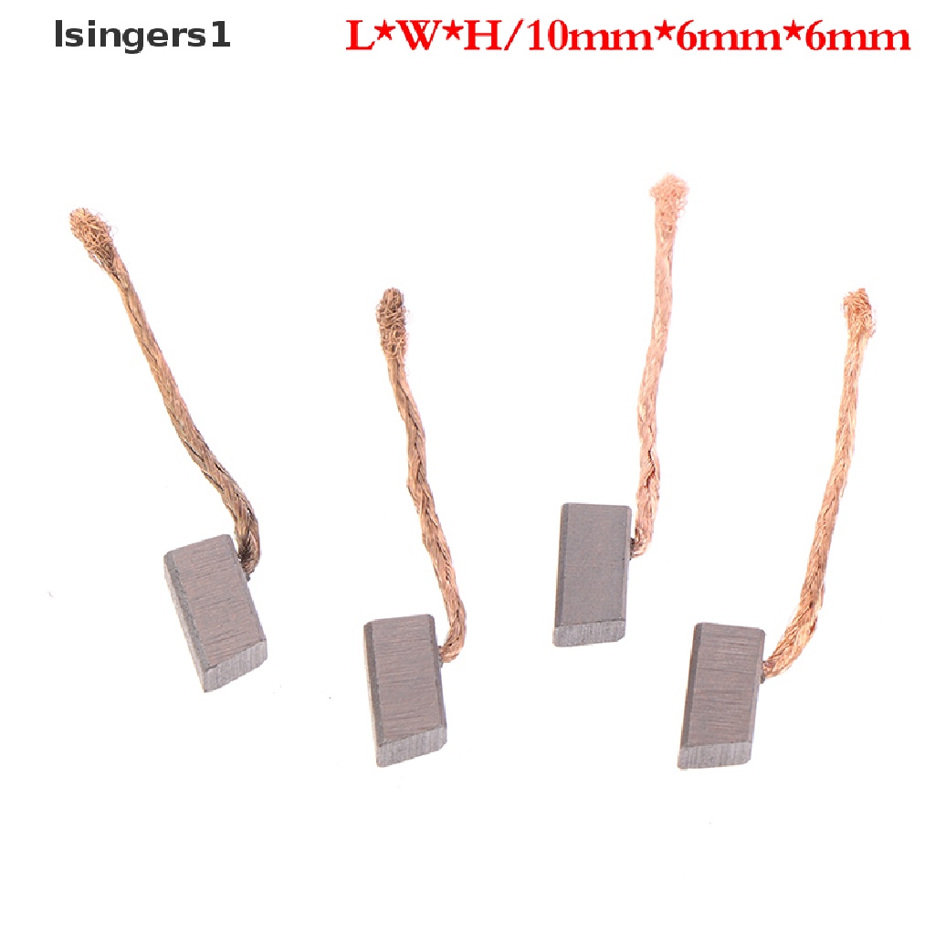 (lsingers1) 4pcs / Set Sikat Karbon Power Tool Elektrik Ukuran 6x6 X 10mm