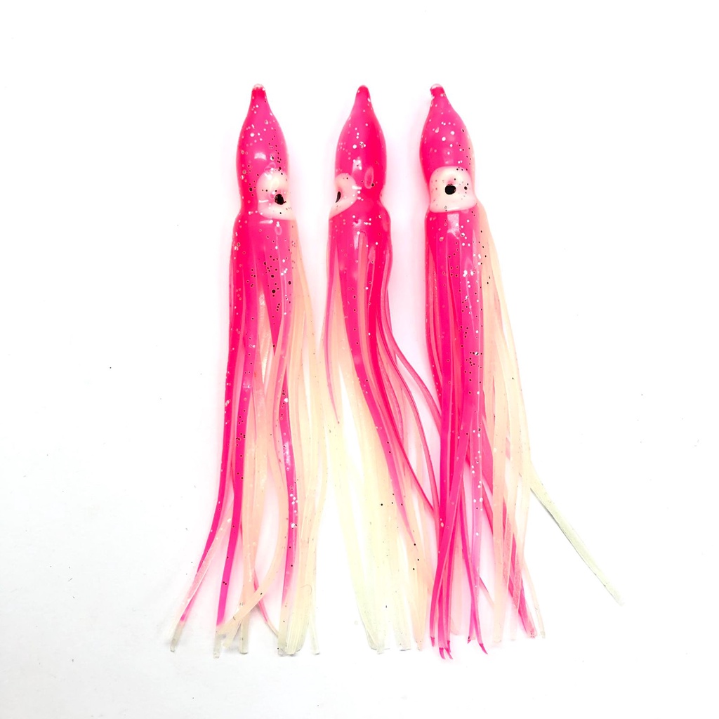 Skrit Octopus Umpan  12 cm GID warna Pink Untuk Umpan Casting Assist Hook Metal Jig