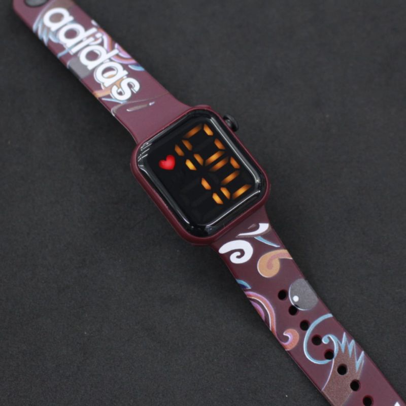 JAM LED WATCH MOTIF RUBBER STRAP GROSIR MURAH / JAM IMPORT