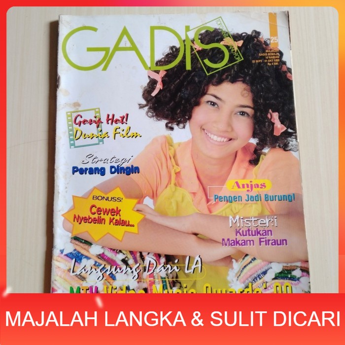 Majalah GADIS No.25 Sep 1998 INDAH CHAIRUN NISA + BONUS Langka
