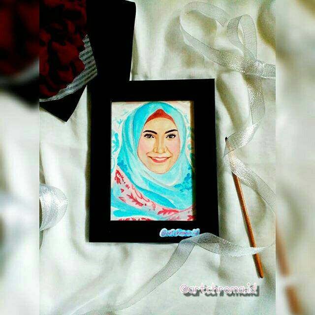Jasa lukis wajah (lukisan wajah small size+frame)