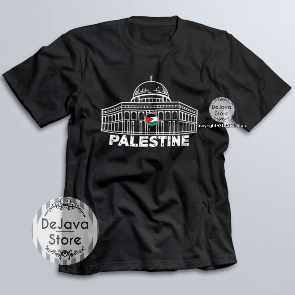 Kaos Dakwah Islami Palestina Al Aqsa The First Qibla Palestine Jerussalem Baju Santri Muslim 8181-2