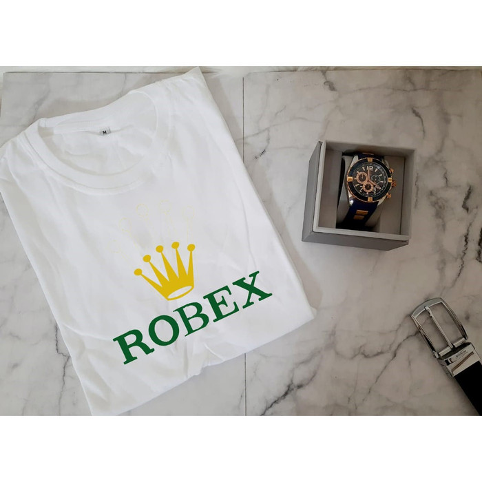 KAOS BAJU UNIK PRIA WANITA ROBEX PLESETAN ROLEX KAOS PLESETAN LUCU