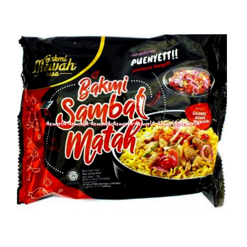 Bakmi Mewah Bakmi Sop Buntut Sambal matah Instant 122gr mie instan dengan cabe