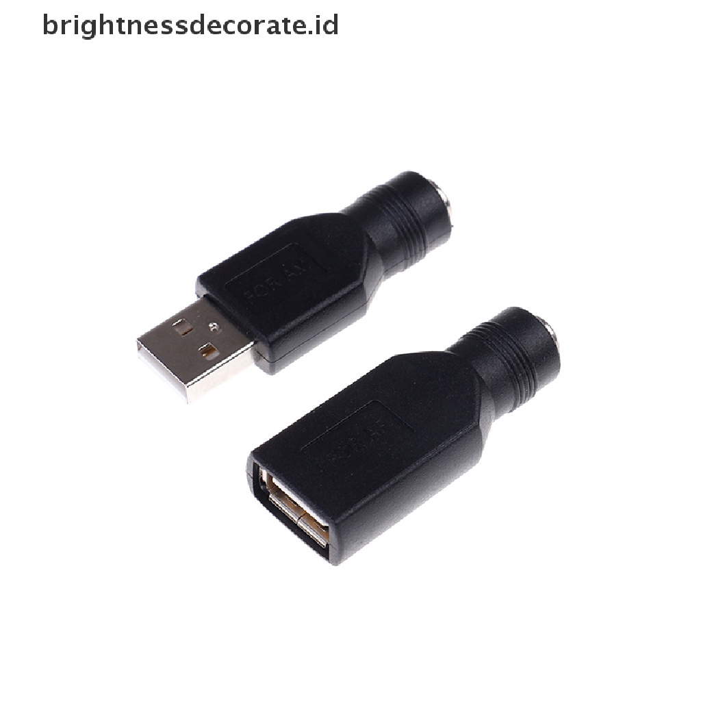 Adapter Konektor Konverter Laptop 5v 5.5x2.1mm Dc Usb 2.0 Ke Usb Male / Female